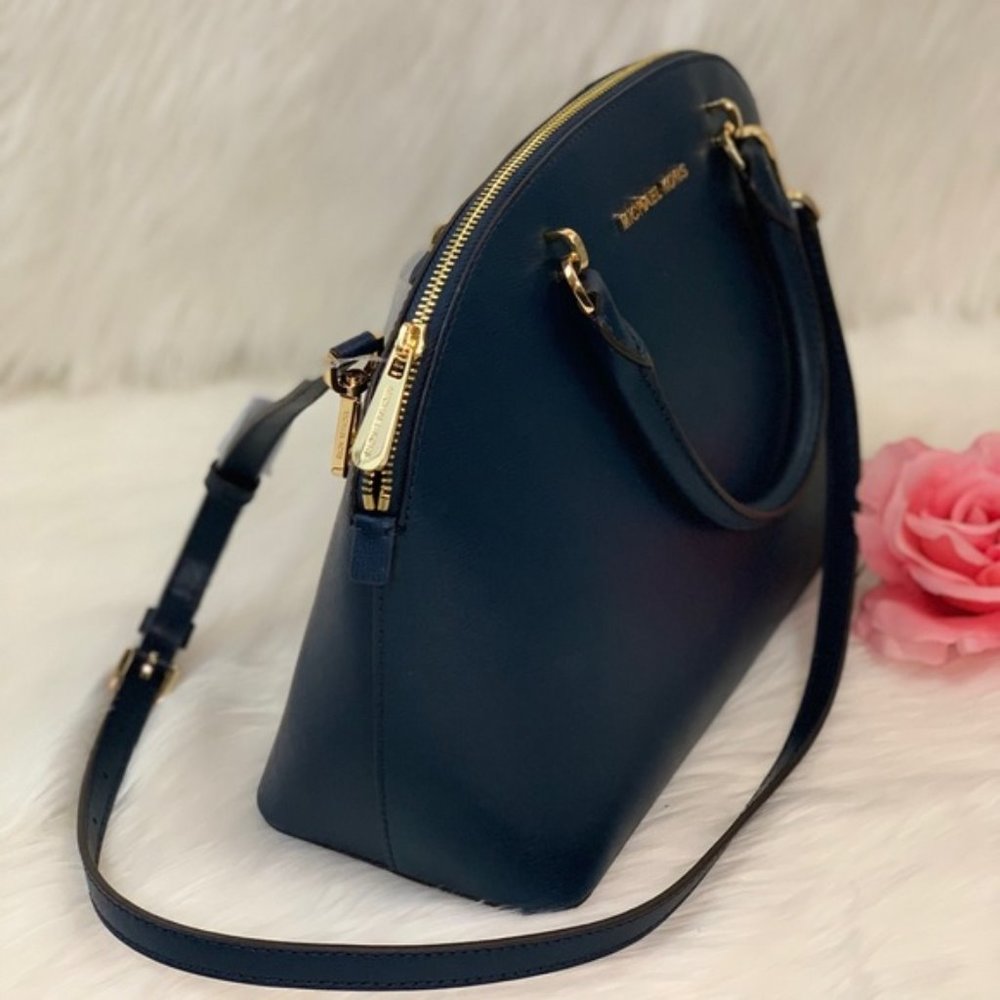 ❤️Michael Kors LG Emmy Dome Satchel Navy - Picture 2 of 8